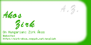 akos zirk business card